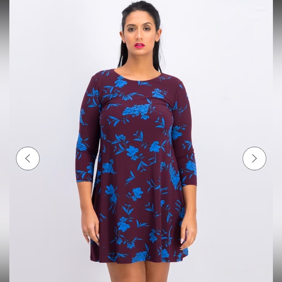 Lauren Ralph Lauren Dresses & Skirts - Lauren Ralph Lauren Floral Dress Women Petite Floral Print Dress, Plum and Blue